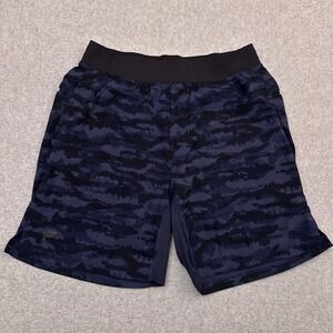 Fabletics The‎ Franchise Short 7" Men's Small Blue Camo Pockets Lined EUC